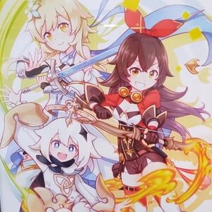 Genshin Impact Anime Framed Poster 17"x11"